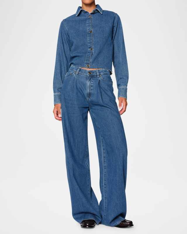 Aura Isabel Wide-Leg Mid-Rise Jeans